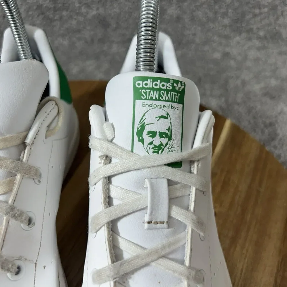 Adidas Originals Stan Smith Kids Youth Size 3 White Green Athletic Shoes Used